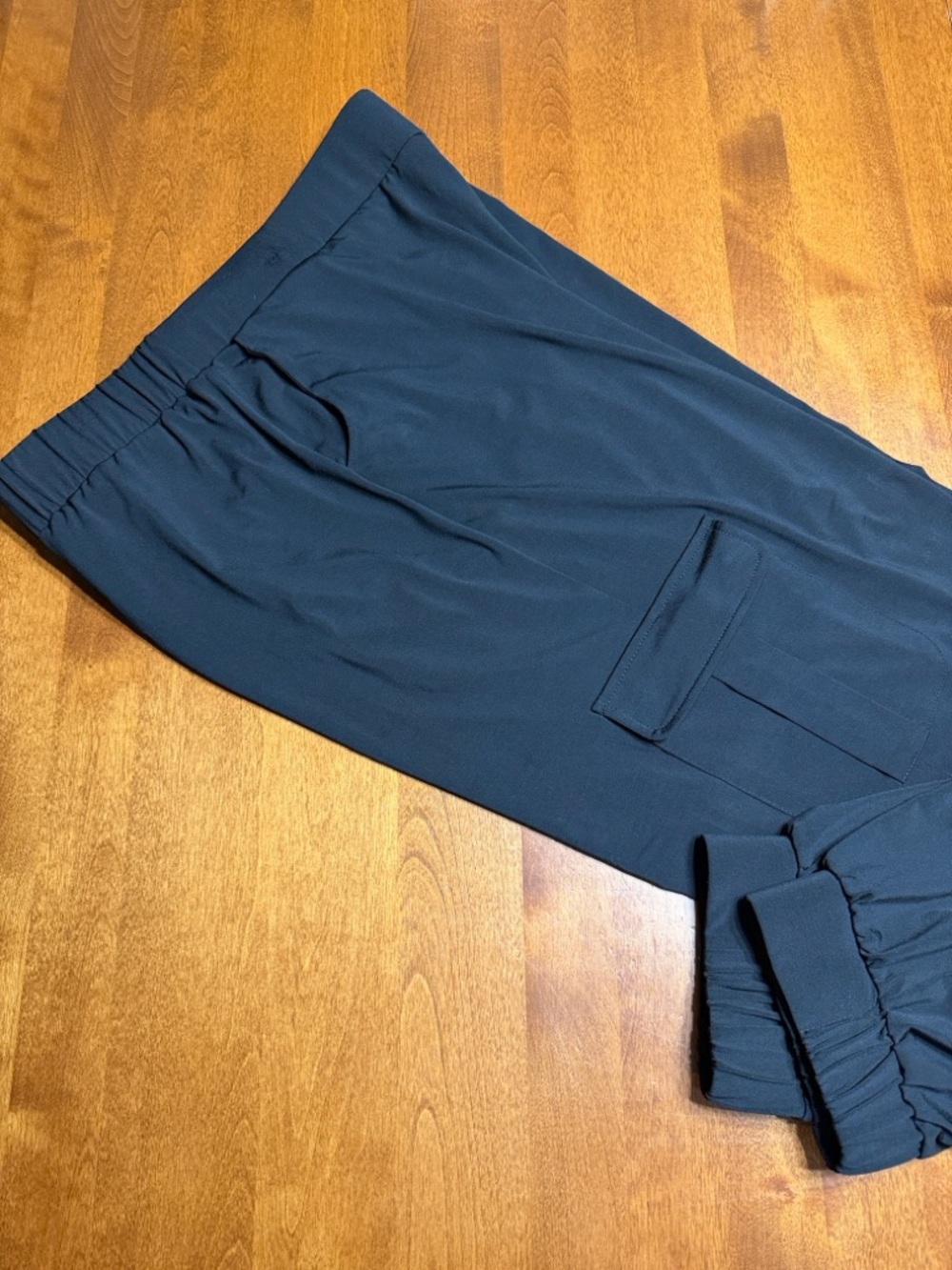 Lisa Rinna Collection Black Stretch Large  Cargo Waistband Pants